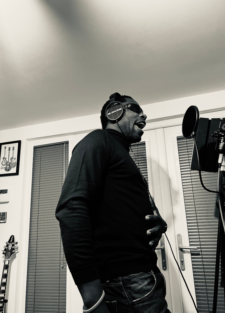 Richard recording vocals